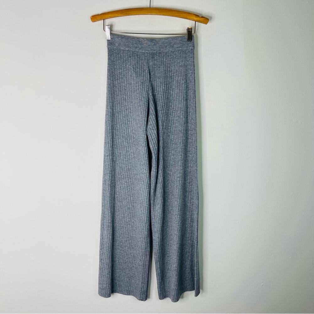 NWT The Drop grey ribbed knit stretchy wide leg Catalina pants XS - Picture 5 of 7